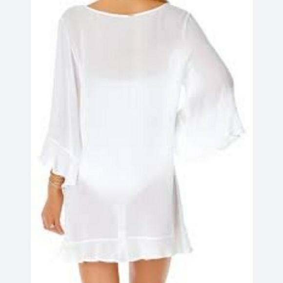 Anne Cole White Flounce Swim Cover Up Size Medium - Picture 9 of 9